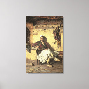 Albanian Sentinel Resting (Arnaueti) (oil on canva Canvas Print