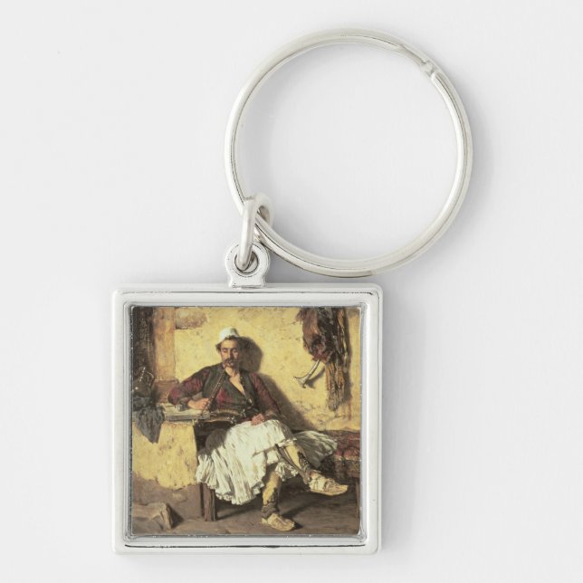 Albanian Sentinel Resting (Arnaueti) (oil on canva Keychain (Front)