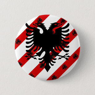 Albanian stripes flag 2 inch round button