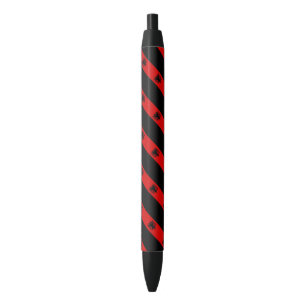 Albanian stripes flag black ink pen