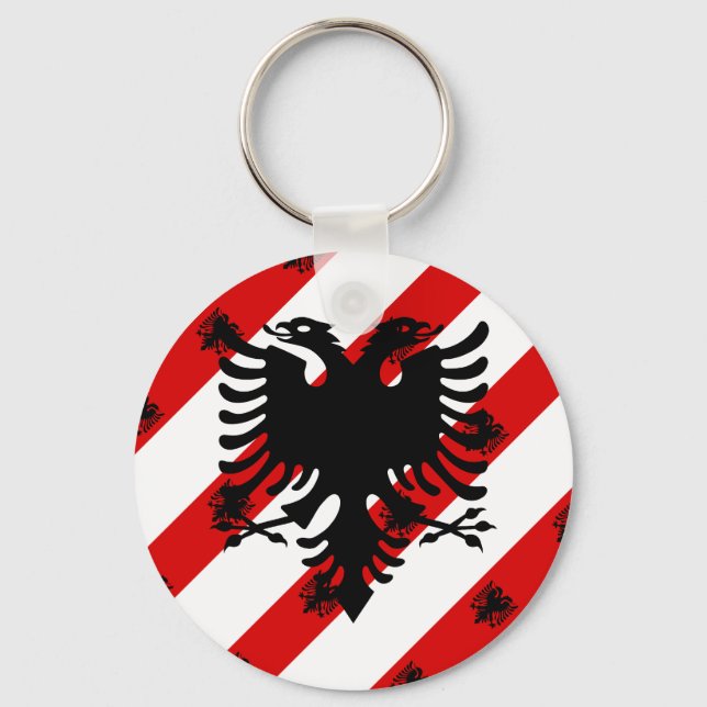 Albanian stripes flag keychain (Front)