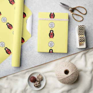 Albanian Talking Ms Penguin Personalized  Wrapping Paper