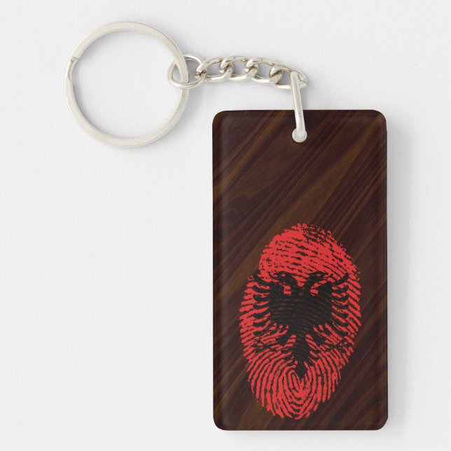 Albanian touch fingerprint flag keychain (Front)
