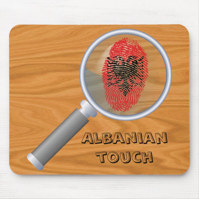 Albanian touch fingerprint flag mouse pad (Front)