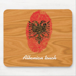 Albanian touch fingerprint flag mouse pad
