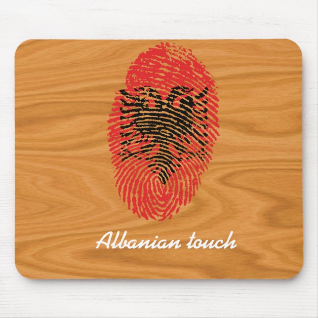 Albanian touch fingerprint flag mouse pad (Front)
