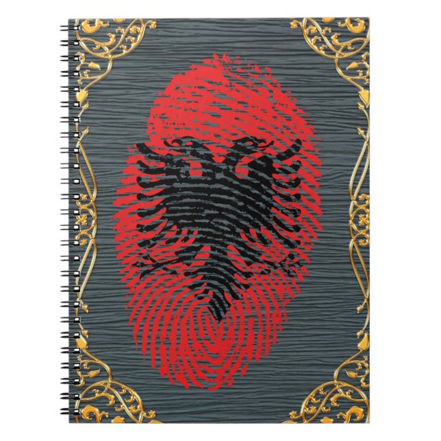 Albanian touch fingerprint flag notebook (Front)