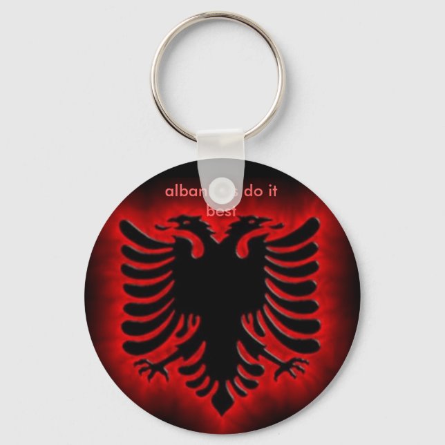 albanianeagle, albanians do it best keychain (Front)