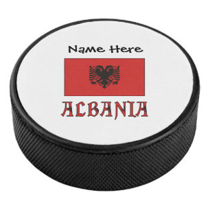 Albanie et drapeau albanais avec votre nom Hockey
