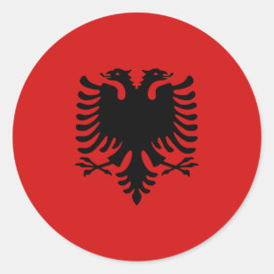 Albanie Sticker Drapeau Fisheye