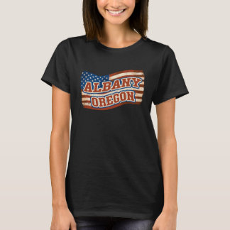 Albany City Oregon Vintage American Flag T-Shirt