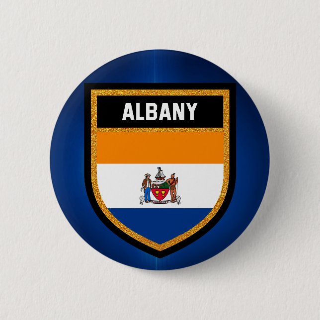 Albany Flag 2 Inch Round Button (Front)