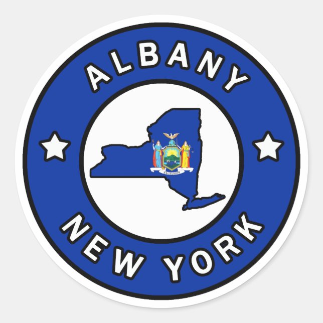 Albany New York Classic Round Sticker (Front)