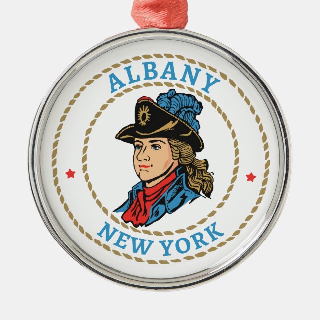 Albany New York Colonial Metal Ornament (Front)