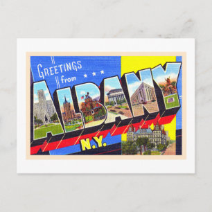 Albany New York NY Vintage Grande lettre carte pos