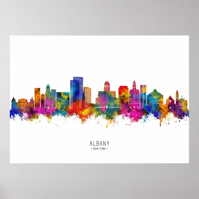 Albany New York Skyline Poster (Front)