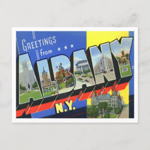 Albany, New York Vintage Big Letters Carte postale