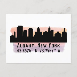 Albany NY City Skyline  Postcard