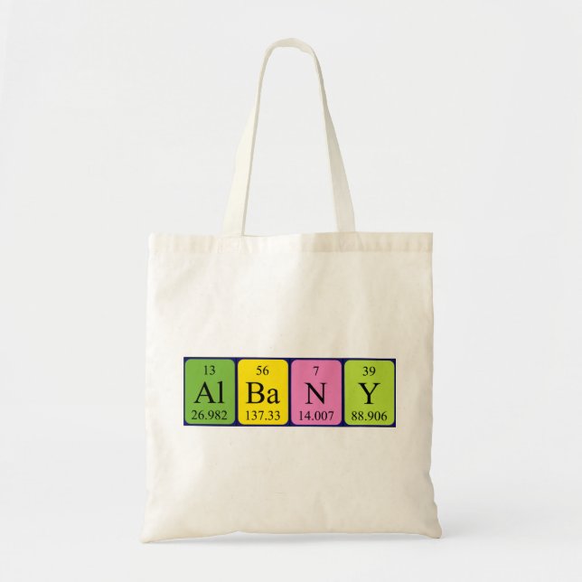 Albany periodic table name tote bag (Front)