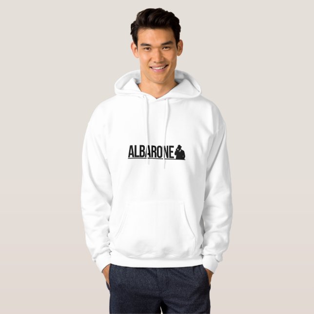 Albarone Gangster Silhouette Graphic - black  Hoodie (Front Full)