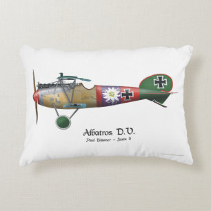Albatros D.V. ww1 German Fighter Plane Bäumer Accent Pillow