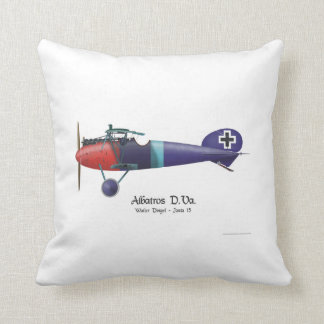 Albatros D.Va WW1 German Fighterplane Lt. Dingel Throw Pillow