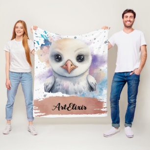 Albatross Baby Kawaii Fleece Blanket