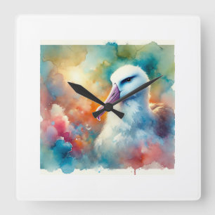 Albatross in Watercolor 300724AREF110 - Watercolor Square Wall Clock
