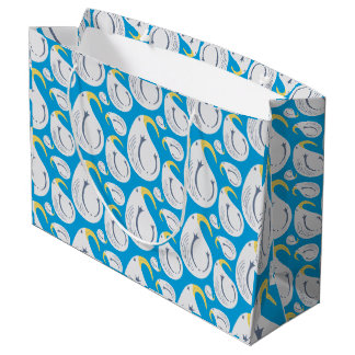 Albatross White, Blue, Yellow, Grey, Large Gift Bag