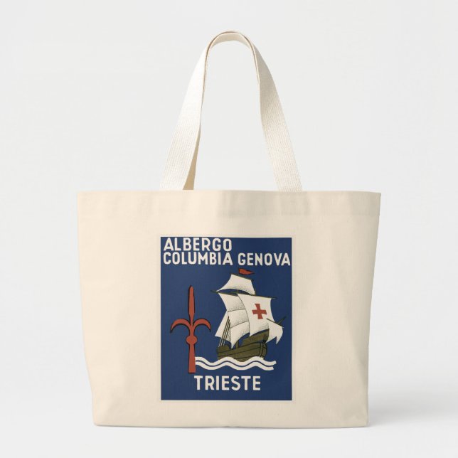 Albergo Columbia Genoa ~ Trieste Large Tote Bag (Front)