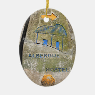 Albergue hostel sign, El Camino, Spain Ceramic Ornament