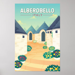 Alberobello Italy Travel Art Vintage Poster