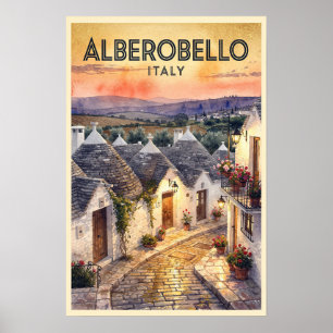 Alberobello Italy Vintage Travel Poster