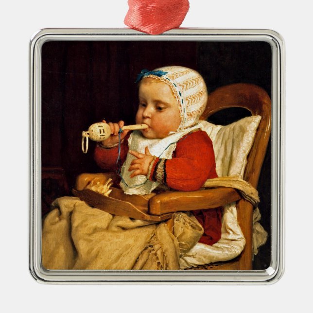 Albert Anker - The Little Musician Metal Ornament (Front)