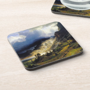 Albert Bierstadt A Storm in the Rocky Mountains    Coaster