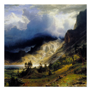 Albert Bierstadt A Storm in the Rocky Mountains Poster