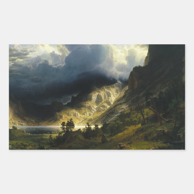 Albert Bierstadt - A Storm in the Rocky Mountains Sticker (Front)
