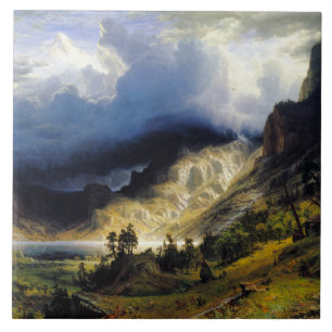 Albert Bierstadt A Storm in the Rocky Mountains Tile