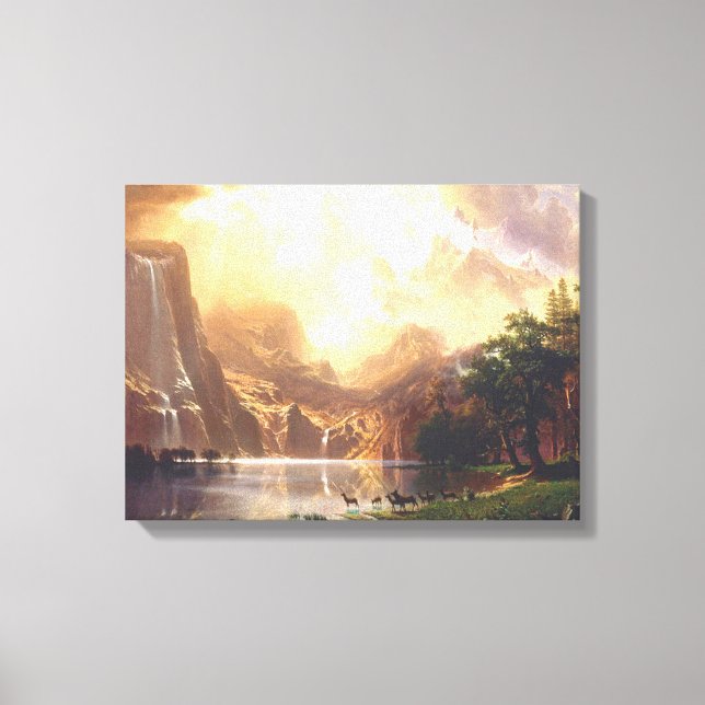 Albert Bierstadt Among the Sierra Nevada Canvas Print (Front)