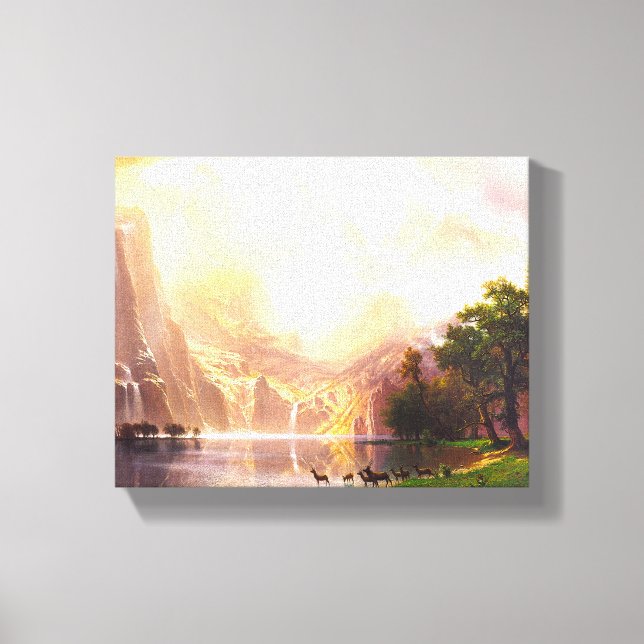 Albert Bierstadt Among the Sierra Nevada Canvas Print (Front)