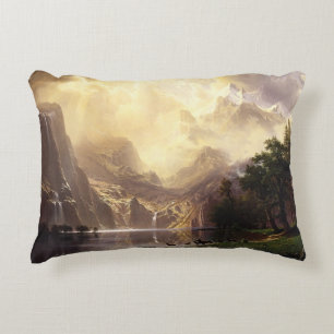Albert Bierstadt Among the Sierra Nevada Mountains Accent Pillow