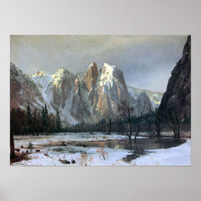 Albert Bierstadt-Cathedral Rocks, Yosemite Poster (Front)