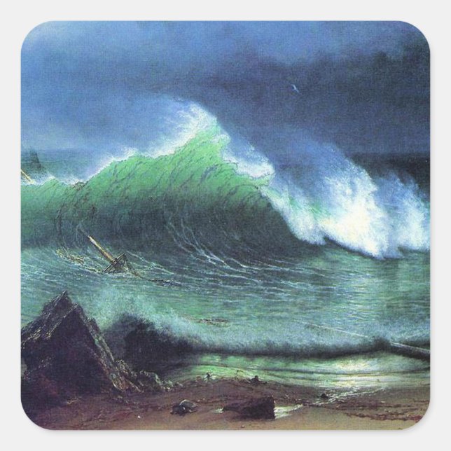 Albert Bierstadt, Emerald Sea Square Sticker (Front)