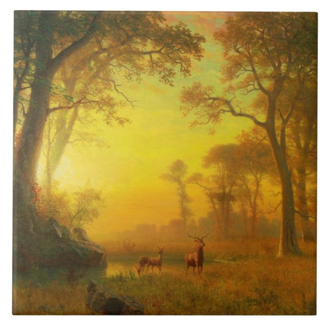 Albert Bierstadt Light in the Forest Tile (Front)