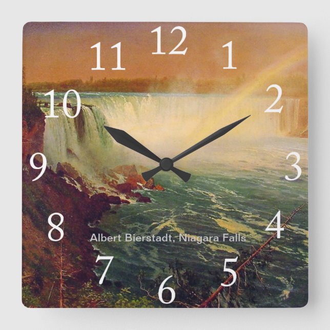 Albert Bierstadt, Niagara Falls. Square Wall Clock (Front)