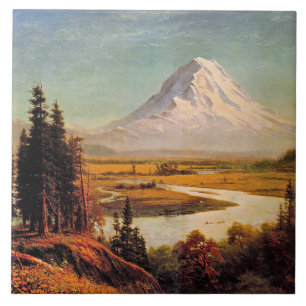 Albert Bierstadt painting, Mount Rainier, Tile