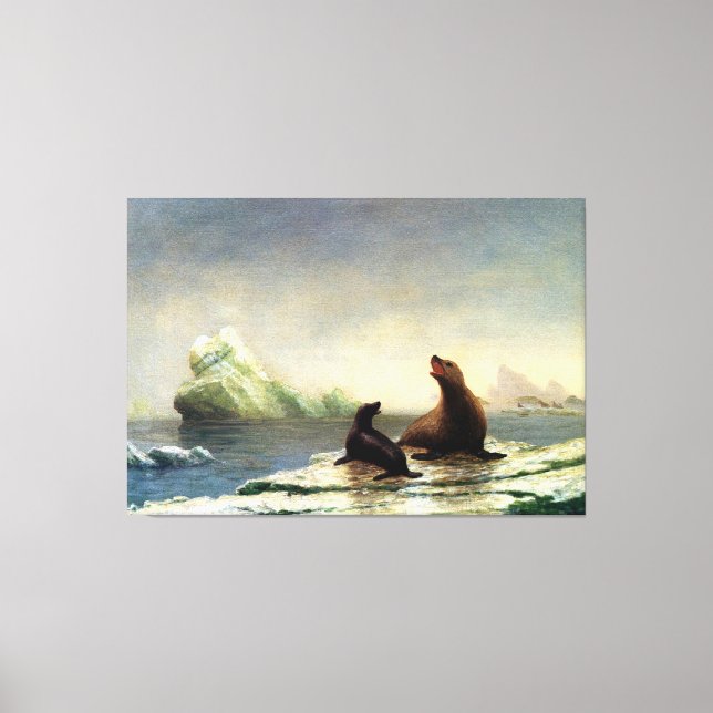 Albert Bierstadt painting, Seals Canvas Print (Front)