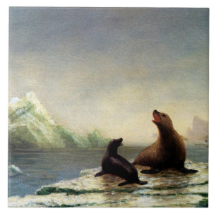 Albert Bierstadt painting, Seals Tile