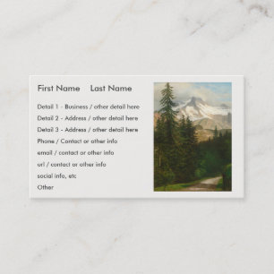 Albert Bierstadt Painting Snow in the High Country Business Card