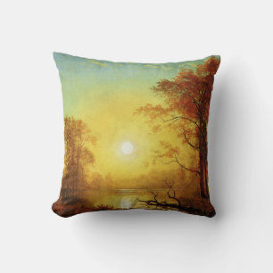 Albert Bierstadt painting, Sunrise, Throw Pillow